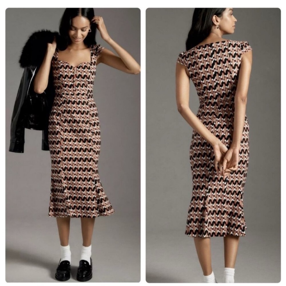 Anthropologie"s Cecily Fit & Flare Sweetheart Dress, Magic Fabric, NWT